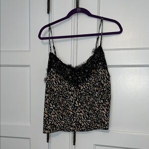 Lulu's Black and Tan Camisole Top